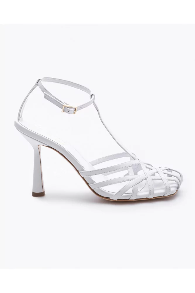 Jacques Loup - Sandales Salomé en cuir avec brides croisées 80 36 1/2 blanc