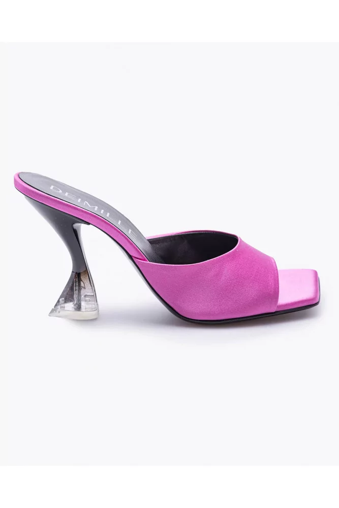 Jacques Loup - Mules en satin à bout ouvert 90 37 fushia