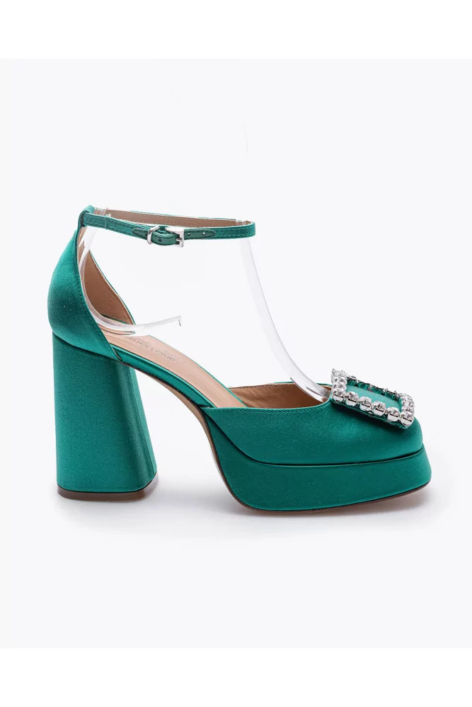 Jacques Loup - Découpés en satin avec boucle en strass 100 37 Vert