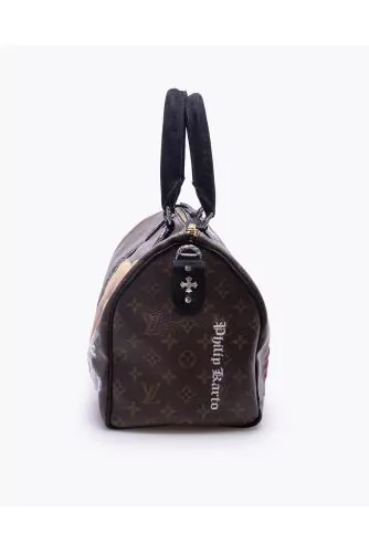 LV Speedy - Teddy - Sac customizé avec détails en python 35 cm