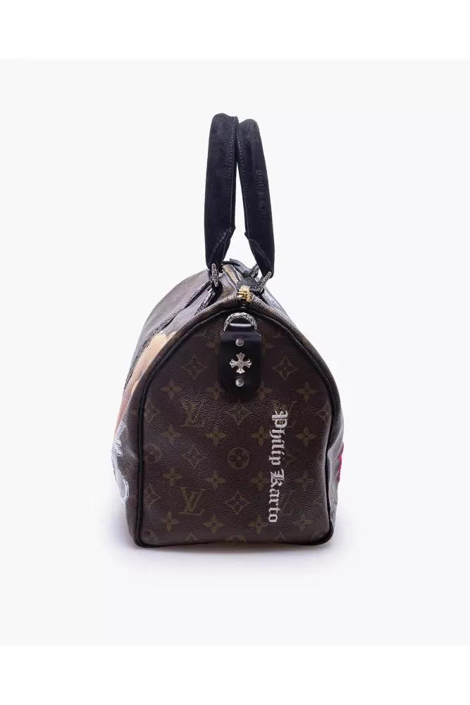 LV Speedy La Rose of Philip Karto - Louis Vuitton customized bag with  python and silver details 35 cm for women