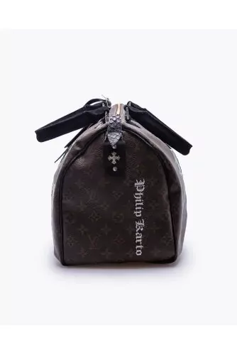 LV Speedy - Pluto - Customized bag with silver and python details 40 cm