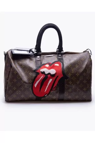 LV Speedy - Stones - Customized bag with silver and python details 45 cm
