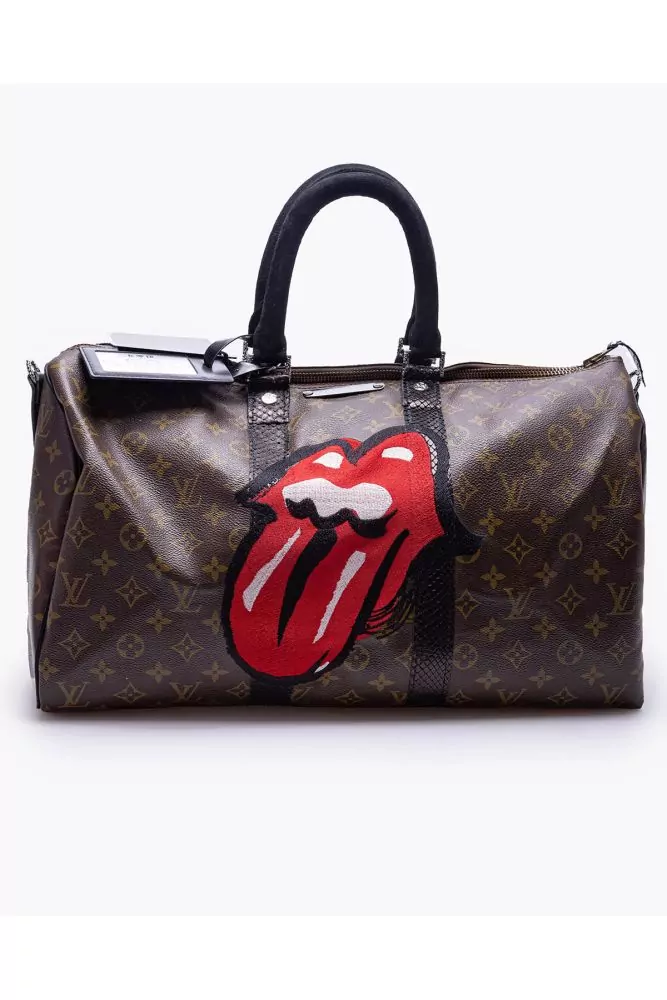 LV Speedy - Stones - Customized bag with silver and python details 45 cm