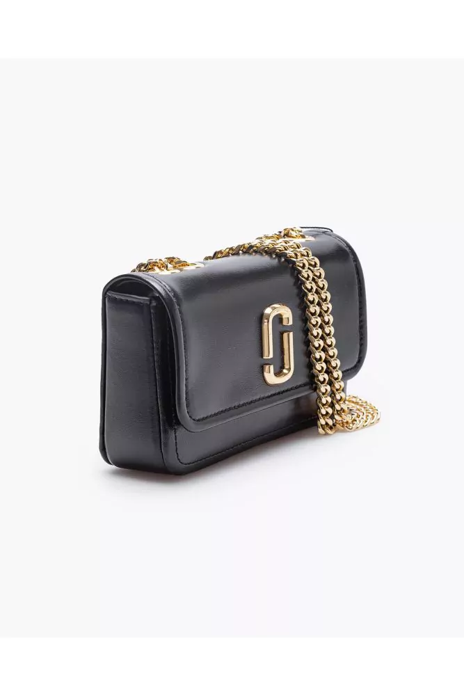 Mini Glam Shot of Marc Jacobs - Mini black leather bag with flap for women