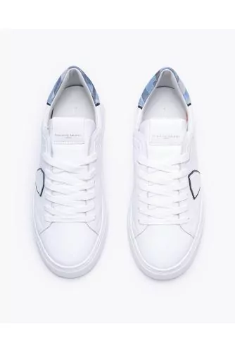 Temple - Leather and split leather sneakers with colored buttress