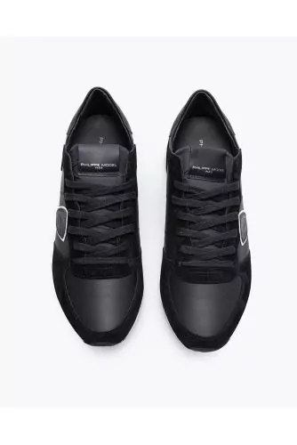 Tropez X - Split leather and nappa leather sneakers with cut-outs and escutcheon 40