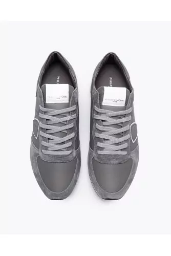 Tropez X - Split leather and nappa leather sneakers with cut-outs and escutcheon 40