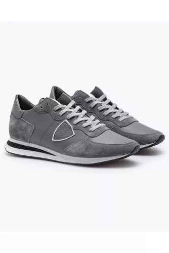 Tropez X - Split leather and nappa leather sneakers with cut-outs and escutcheon 40