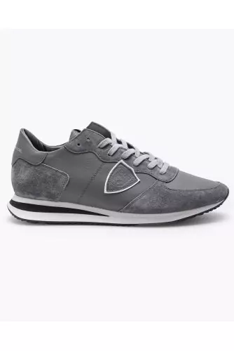 Tropez X - Split leather and nappa leather sneakers with cut-outs and escutcheon 40