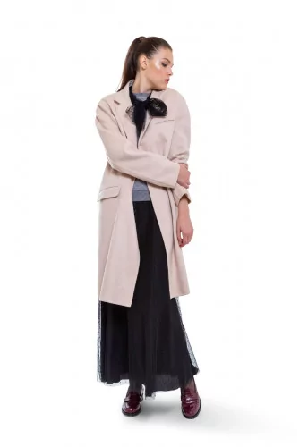 Large angora and cashmere coat