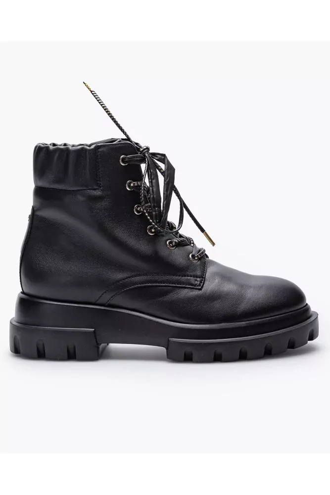 Bottines légères en cuir avec lacets et élastiques