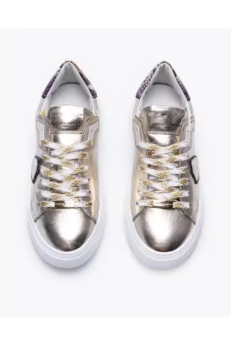 Temple - Leather sneakers with buttress decorated with python print 35