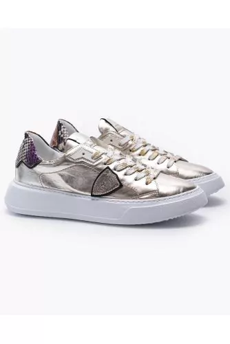Temple - Leather sneakers with buttress decorated with python print 35