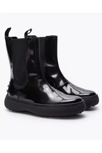Chelsea Gommino - High glossy leather boots with elastics