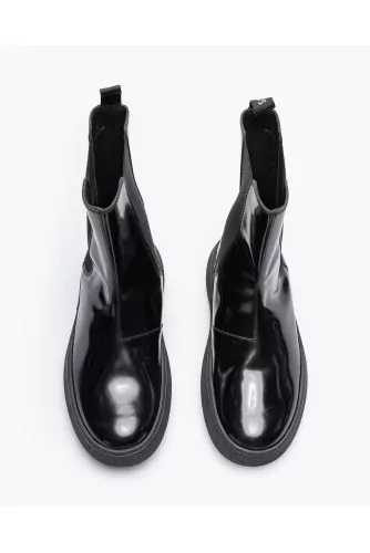 Chelsea Gommino - High glossy leather boots with elastics