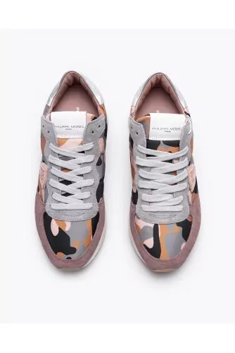 Tropez X - Split leather, tissue and leather sneakers with cut-outs and escutcheon 40