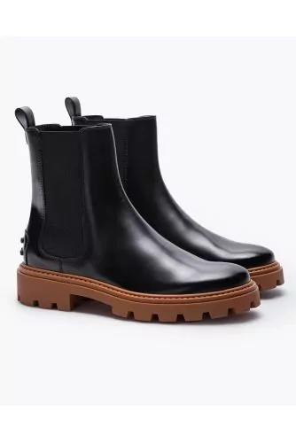 Beattle - Leather low boots with contrasting outer sole 20