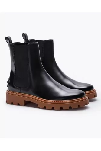 Beattle - Bottines en cuir avec semelle en contrast 20