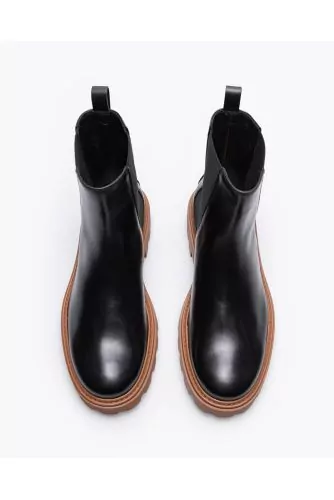 Beattle - Bottines en cuir avec semelle en contrast 20