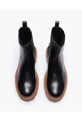Beattle - Leather low boots with contrasting outer sole 20