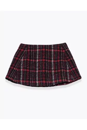 Mini flared tweed skirt