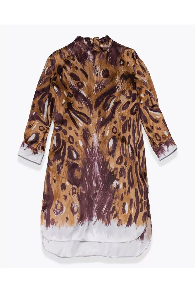 Viscose dress with leopard print