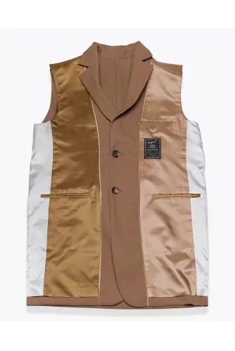 Réversible sleeveless wool suit jacket