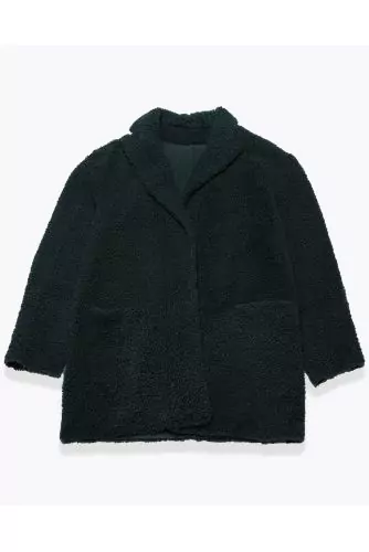 Manteau oversize réversible en fourrure et cuir ML