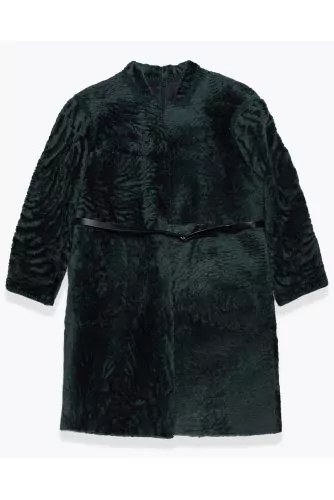 Reversible coat in fur and nappa leather LS