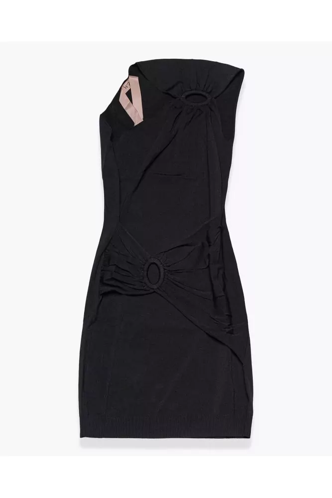 Asymmetrical jersey dress with drape