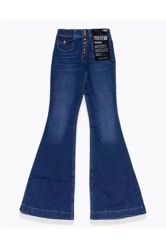 Flared jeans in denim with high waistline