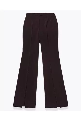 Pantalon taille haute en laine