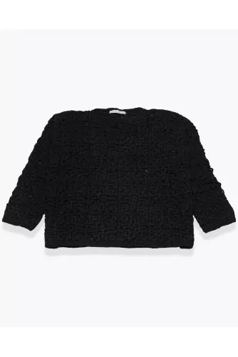 Handmade cashmere crochet sweater LS