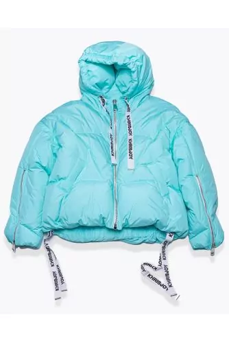 Oversized puffy jacket with hoodie LS