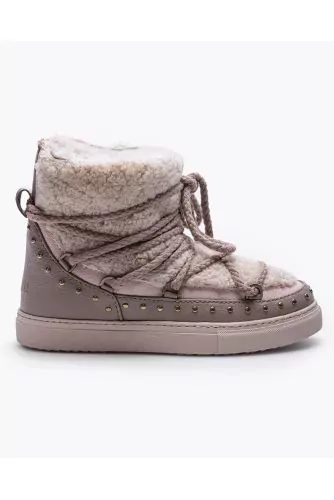 Curly Rock - Fured leather boots with laces