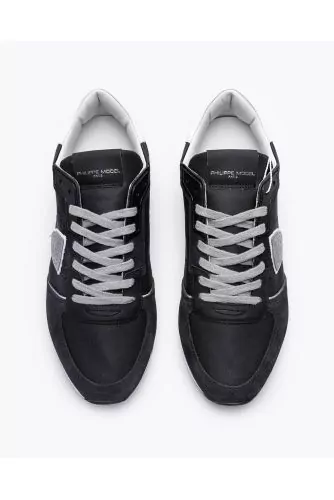 Tropez X - Split leather and leather sneakers with cut-outs and escutcheon 40
