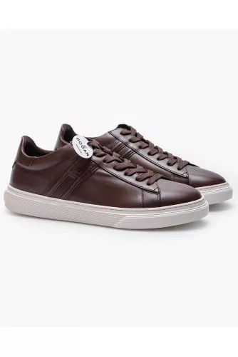H365 - Patina leather sneakers with iconic H 30
