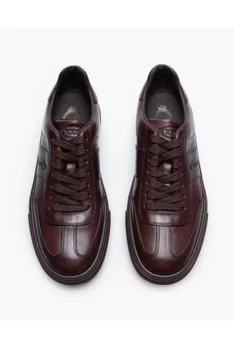 Cassetta - Very chic patina leather sneakers with cut-outs 30