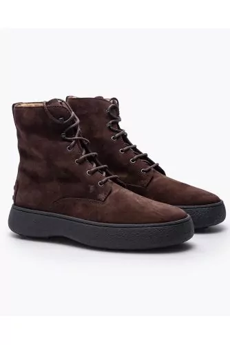 Winter Gommino - Bottines à lacets en croûte de cuir 40