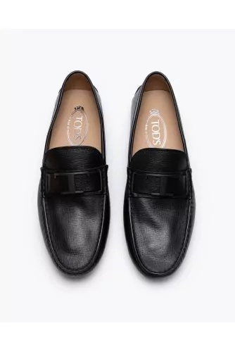 City Gommino - Leather moccasins with decorative penny strap and metal logo