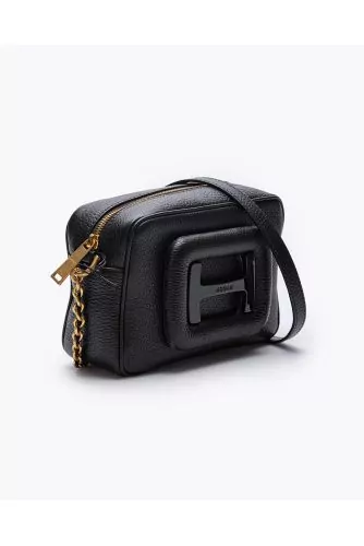 Camera Bag - Sac à bandoulière en cuir grainé avec logo H