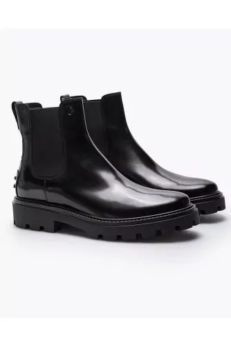 Chelsea - Bottines en cuir glacé avec élastiques 45