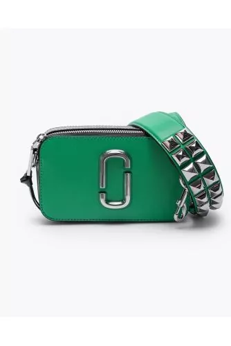 AUTH NWT $395 Marc Jacobs Snapshot Studded Shoulder Bag In Fern Apple Green  NEW