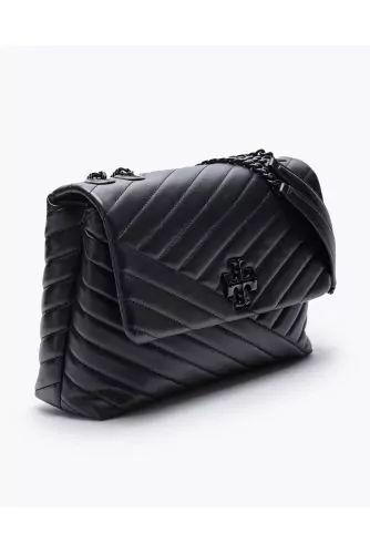 13425 TORY BURCH Kira Quilted Satchel BLACK