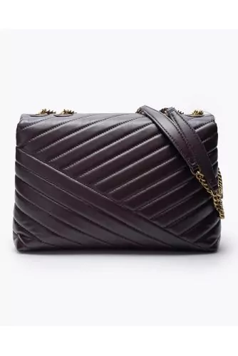 Kira - Sac à chevrons en cuir matelassé avec chaîne