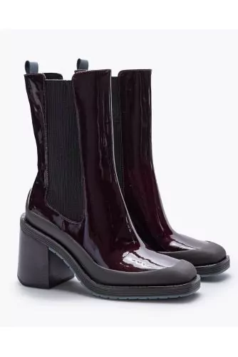 Expedition Chelsea - Bottes en cuir vernis avec élastiques 85