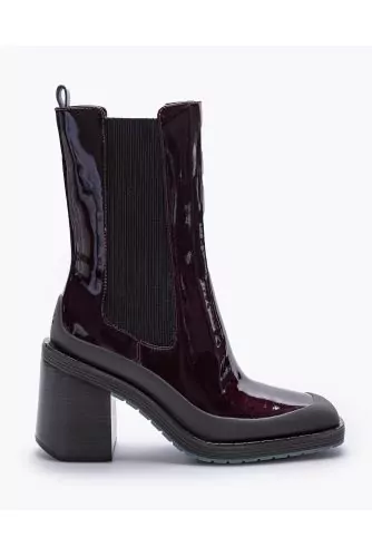 Expedition Chelsea - Bottes en cuir vernis avec élastiques 85