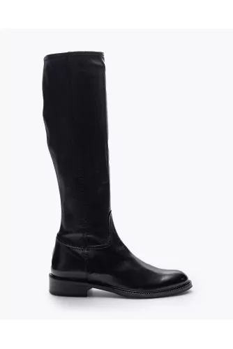 Nappa leather boots with stretch leg and zipper 30