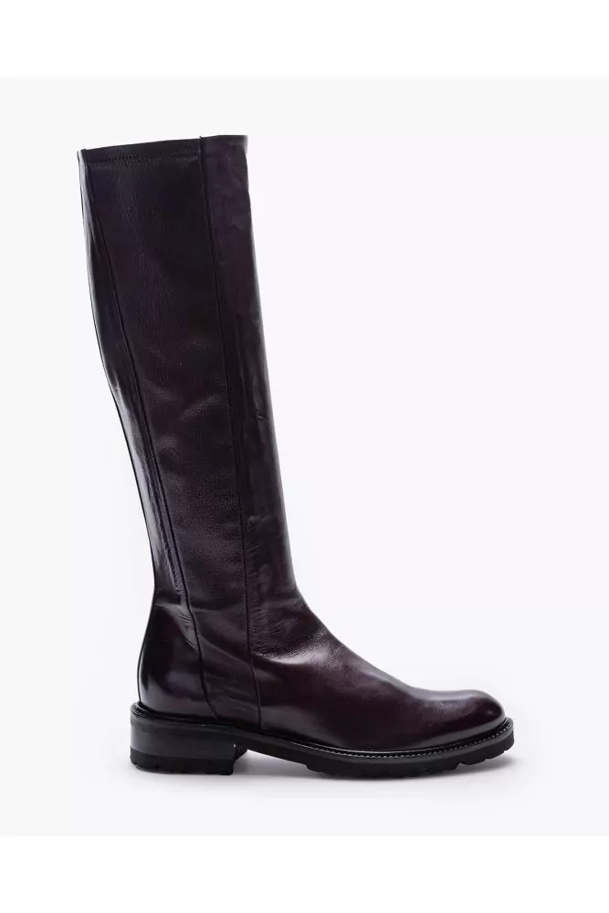 Nappa leather boots with stretch yoke 35